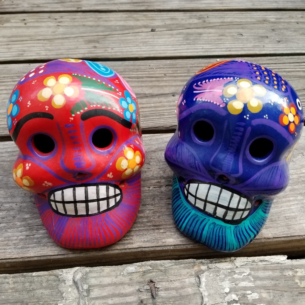 Set of Authentic Ceramic Sugar Skulls 🏵💀💜